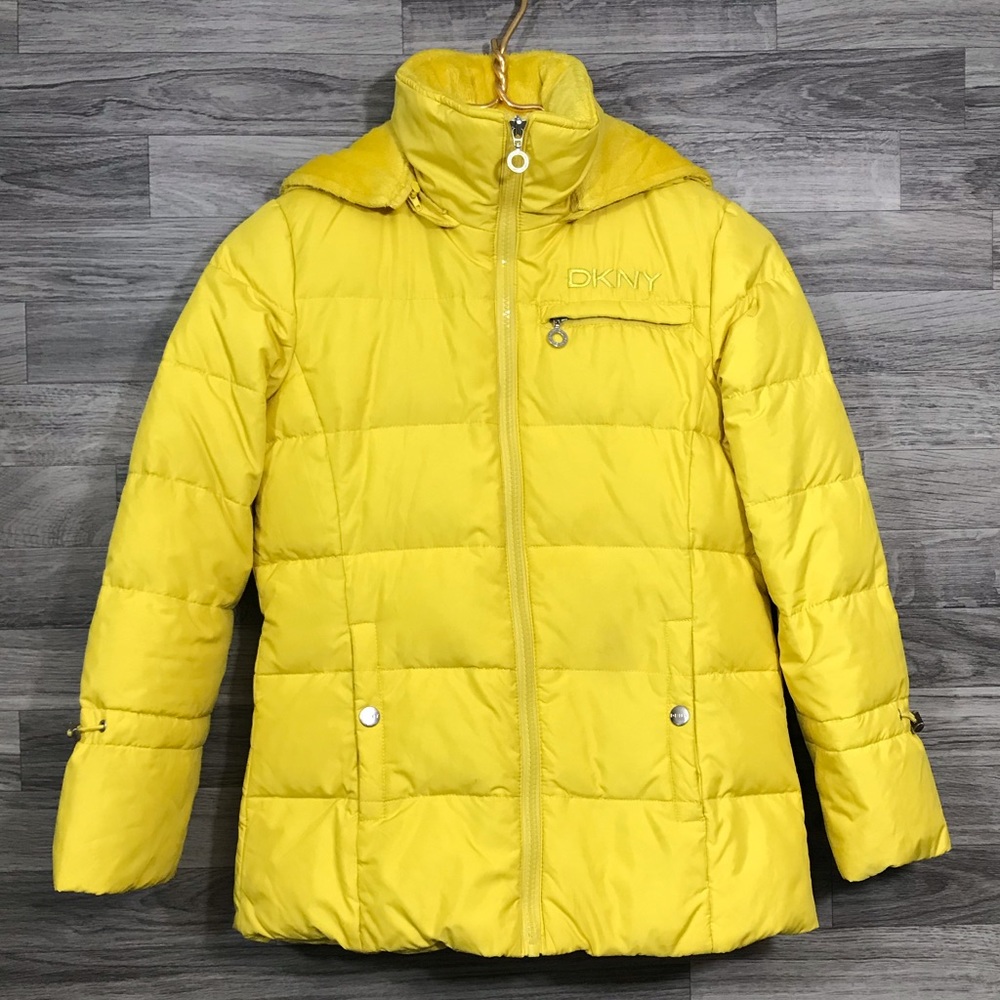 DKNY Yellow Puffer Winter Jacket Coat Kids